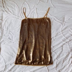free people gold sequin mini dress